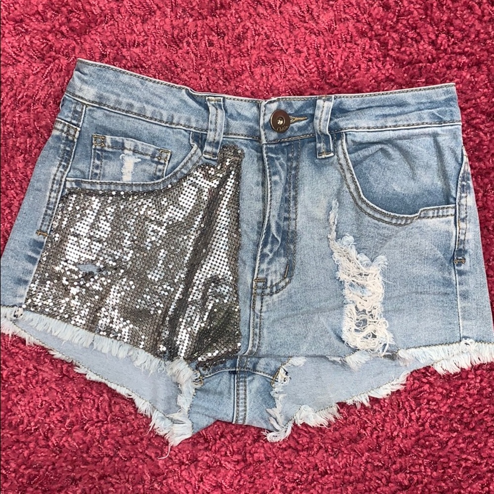 Sequin Jean shorts